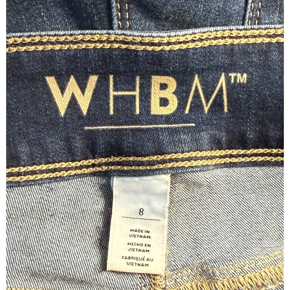 WHBM Skinny Ankle Jeans Womens 8 Dark Wash Side Zip Pull On Patch Pocket Denim - Picture 3 of 7